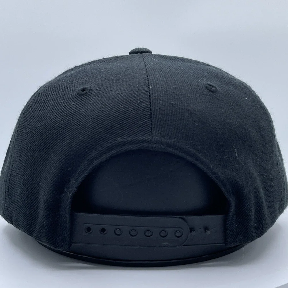 Black FEAR Embroidered Snapback Hat Flat Brim Adjustable Cap Streetwear Style